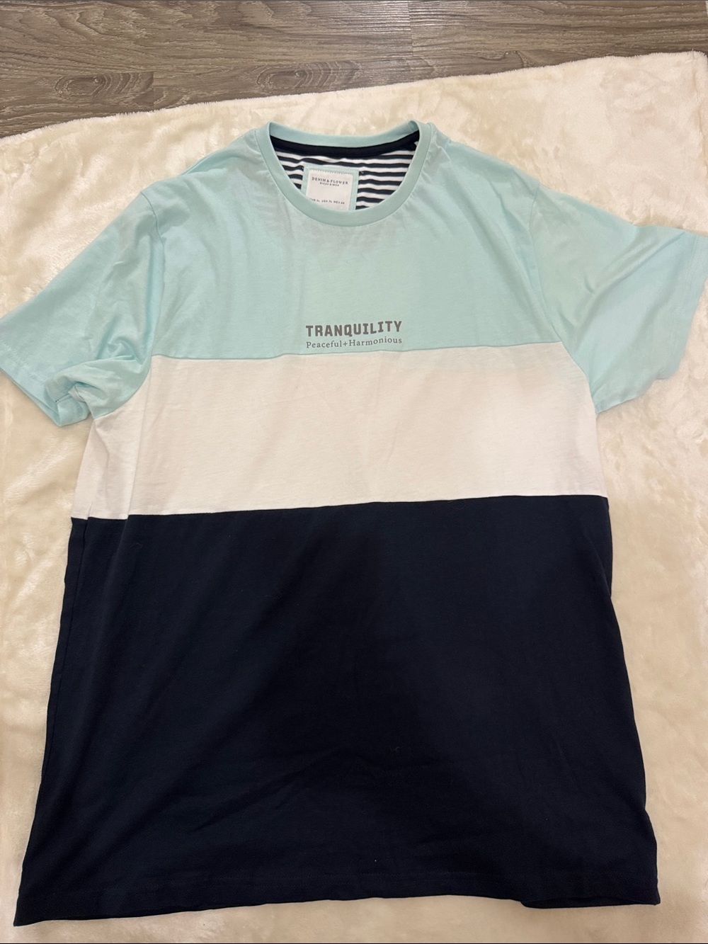Denim & Flower by Colorado Clothing Colorblock Crew Neck T-Shirt - Mint/White/Na